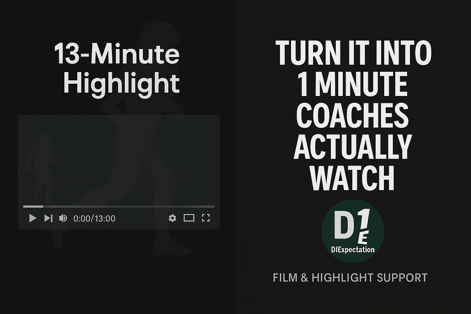 D1Expectation Highlight Cuts thumbnail – turning a 13-minute HUDL highlight into a 1-minute coach-ready cut
