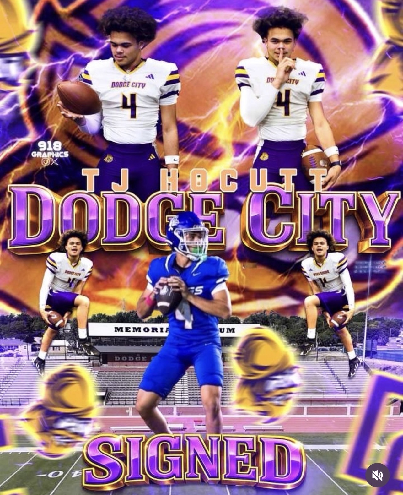 TJ Hocutt in Dodge City football uniform