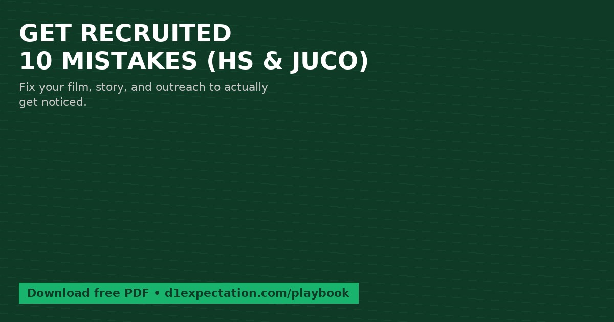 Get Recruited: 10 Mistakes (HS & JUCO)