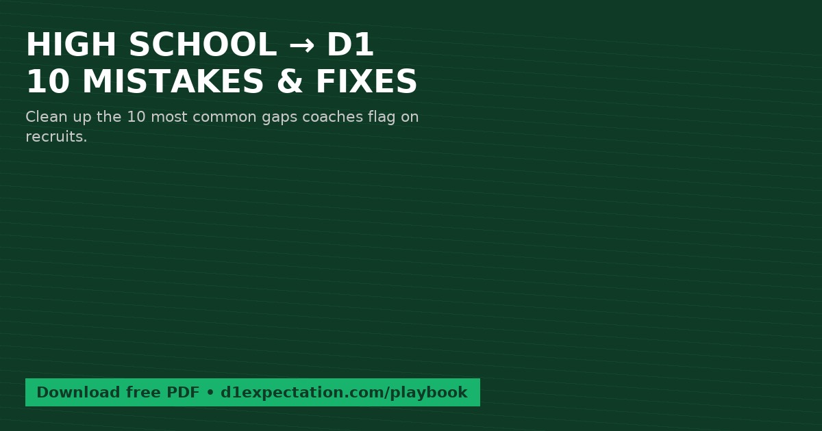 High School → D1: 10 Mistakes & Fixes